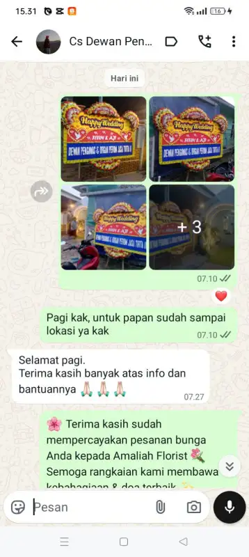 Testimonial papan bunga SOPPENG